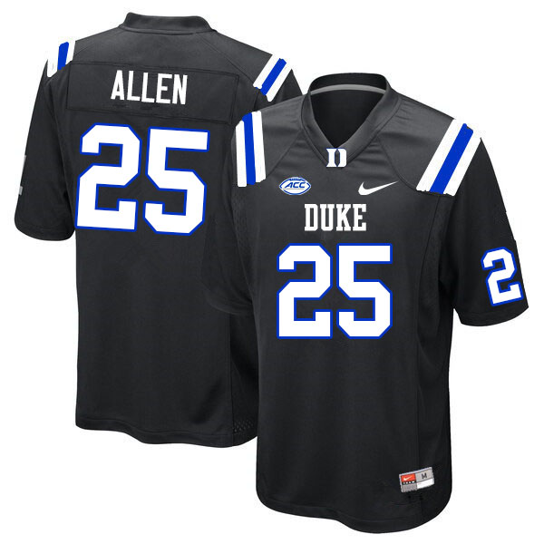 Men #25 RaShawn Allen Duke Blue Devils College Football Jerseys Sale-Black - Click Image to Close